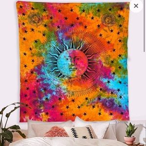 Sun and Moon Tie Dye Tapestry